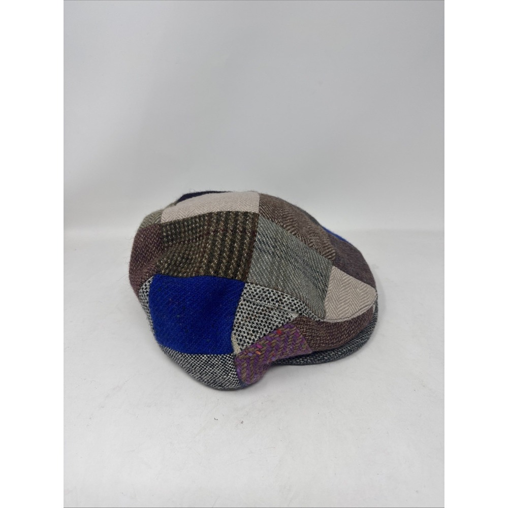 The Greer Collection Wool Laine Patchwork Newsboy Hat Size S Made in Ireland